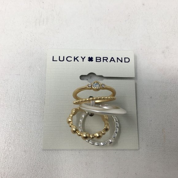 Lucky Brand Two Tone Ring Stack, Women's Size Multi - Picture 3 of 6